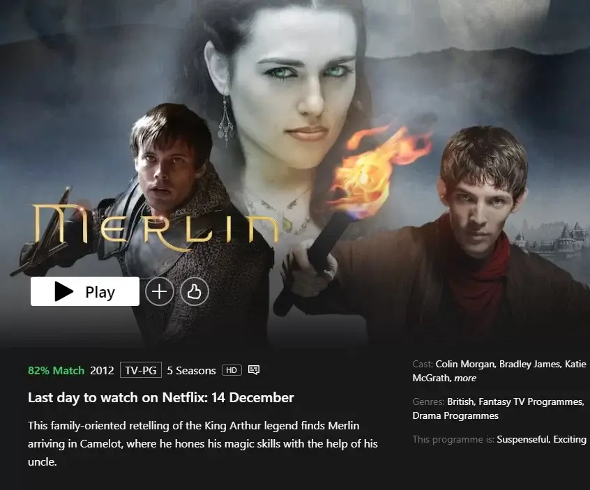 merlin removal date showing on netflix